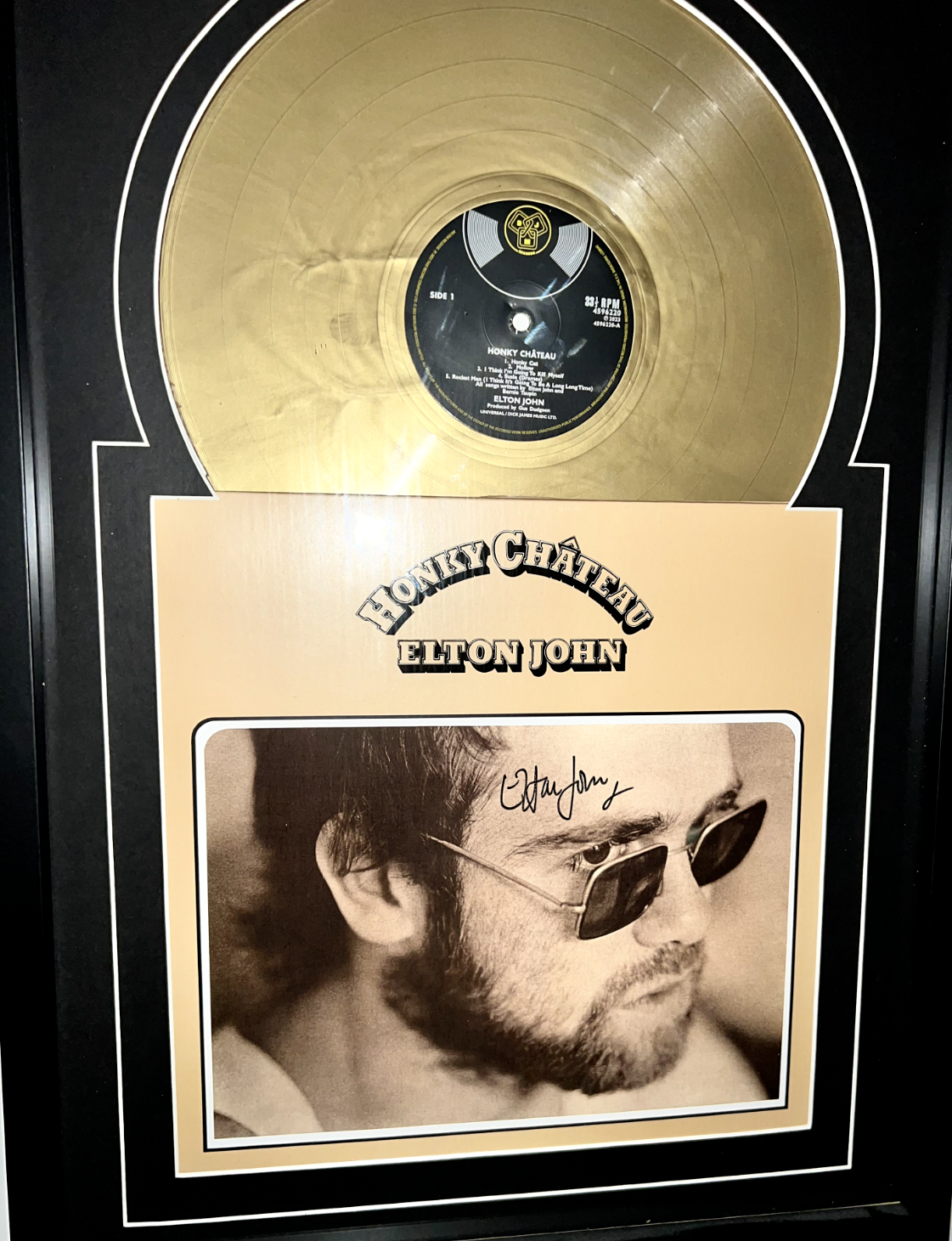 Elton John Autographed Album Honky Chateau (Gold Vinyl)
