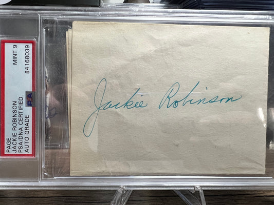 Jackie Robinson Autographed Page PSADNA MINT 9